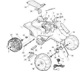 Page A Diagram and Parts List for 76091-83650 1987 Power Wheels Ride-On Motorcyles